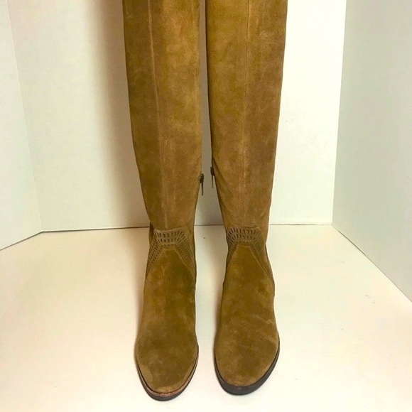 PRICE FIRM BNIB Vince Camuto Karinda Tan OTK Suede Boots 6 - Picture 6 of 9